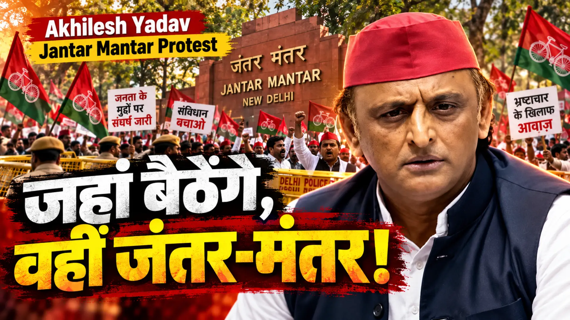 Akhilesh Yadav Jantar Mantar Protest: जहां बैठेंगे, वहीं जंतर-मंतर!
